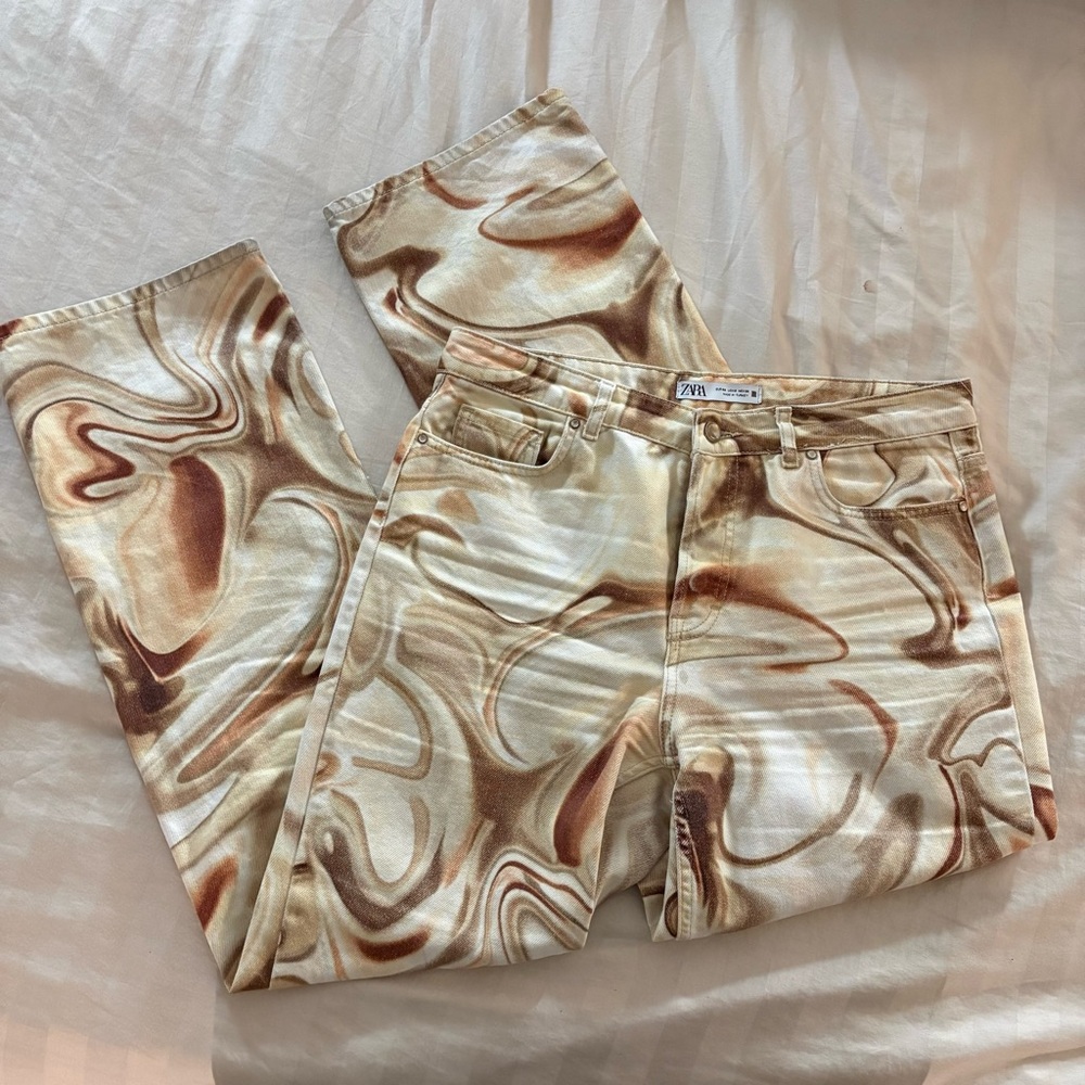 Zara Swirl Denim Pant